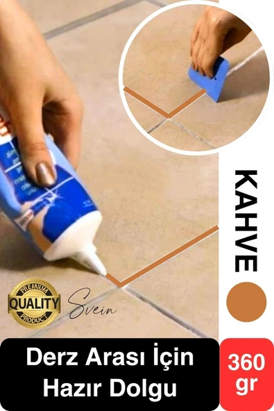 Premium Fayans Arası Kahve Hazır Derz Dolgu Gaga Uç Tüp Mermer Mutfak Banyo Zemin Duvar Onarıcı ürün görseli 1