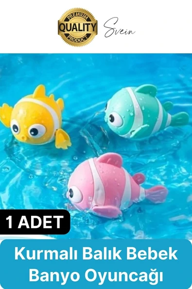 Kurmalı Balık Bebek Banyo Oyuncağı Arkadaşı Deniz Şişme Havuz Küvet Suda Yüzen Eğlenceli Oyuncak ürün görseli 1