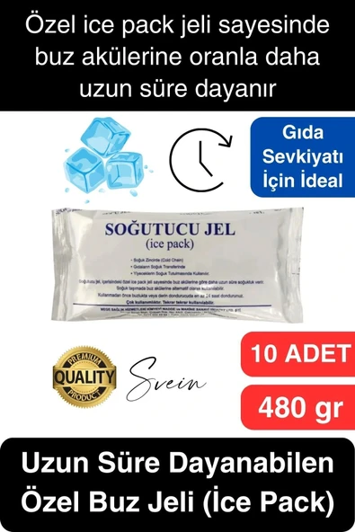 10 Adet 480 gr Soğutucu Jel Poşet Buz Aküsü Yolculuk Seyahat Yiyecek İçin Uygun Uzun Süre Dayanım ürün görseli 1