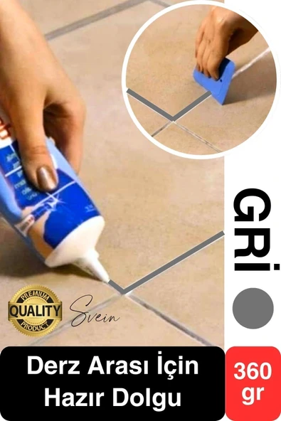 Premium Fayans Arası Gri Hazır Derz Dolgu Gaga Uç Tüp Mermer Mutfak Banyo Zemin Duvar Onarıcı ürün görseli 1