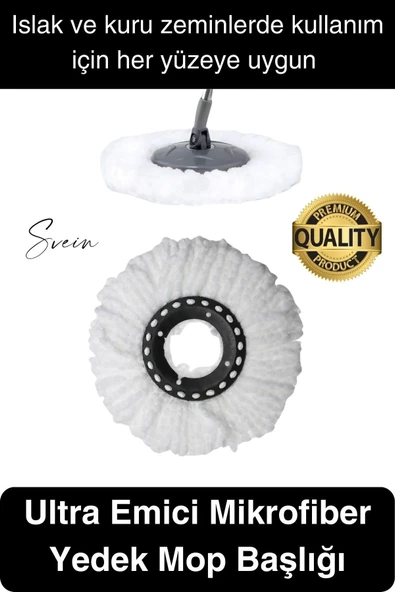 Ultra Emici Yedek Mop Başlığı Mikrofiber Paspas Püsküllü Temizlik Fayans Parke Laminant Silme Bezi ürün görseli 1