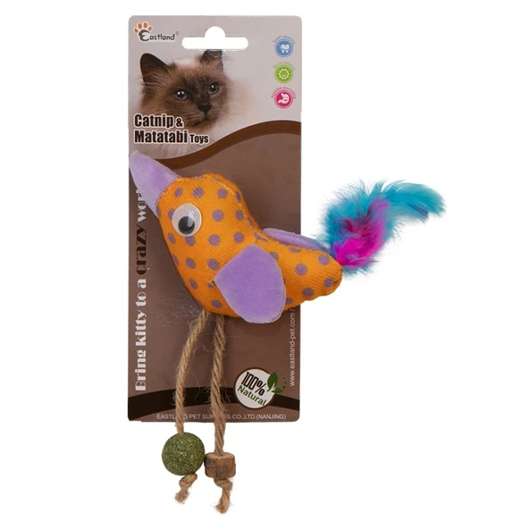 Eastland Matatabi ve Catnipli Peluş Kuş Kedi Oyuncağı 12 cm ürün görseli 1