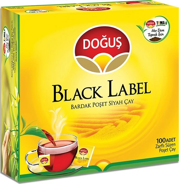 Doğuş Black Label 2 gr 100'lü Bardak Poşet Çay ürün görseli 1