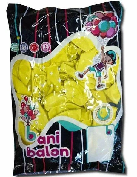 GEMAR-BANI BALON 10'' 26CM SARI 100 LU ürün görseli 1