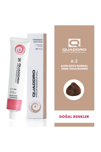 QUADDRO PROFESSİONAL QUADDRO PROFESSIONEL SAÇ BOYASI 6.3 ALTIN KOYU KUMRAL 100 ML ürün görseli 1