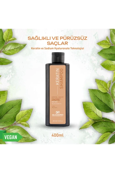 QUADDRO PROFESSİONAL QUADDRO KERATİN YIPRANMIŞ SAÇLAR ONARICI ŞAMPUAN 400 ML ürün görseli 1