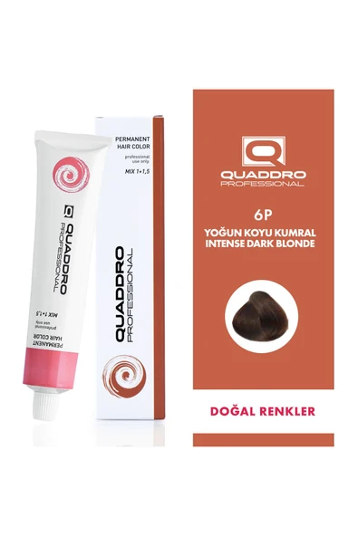 QUADDRO PROFESSİONAL QUADDRO PORFESSIONEL SAÇ BOYASI 6P KOYU KUMRAL 100 ML ürün görseli 1