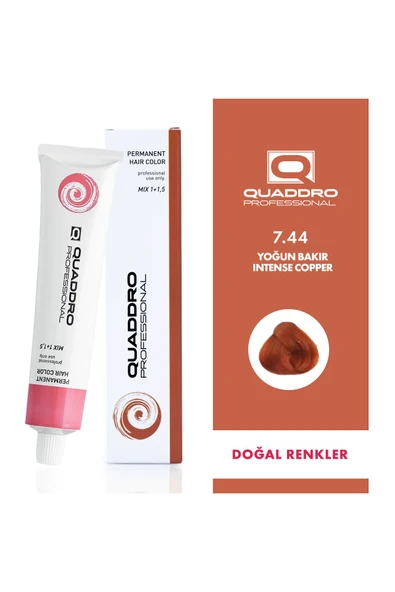 QUADDRO PROFESSİONAL QUADDRO PROFESSIONEL SAÇ BOYASI 7.44 YOĞUN BAKIR 100 ML ürün görseli 1