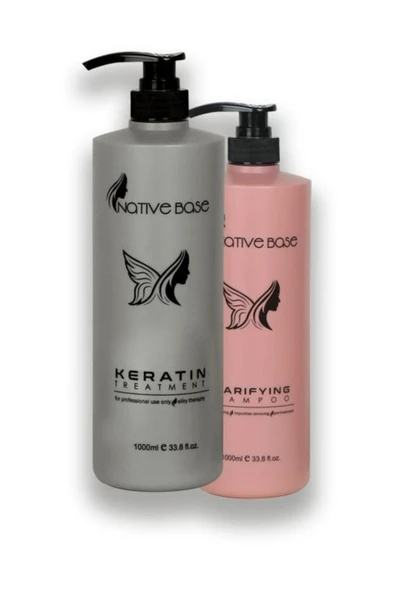 NATİVE BASE Saç Bakım Seti Keratin 1000ml + Şampuan 1000ml ürün görseli 1