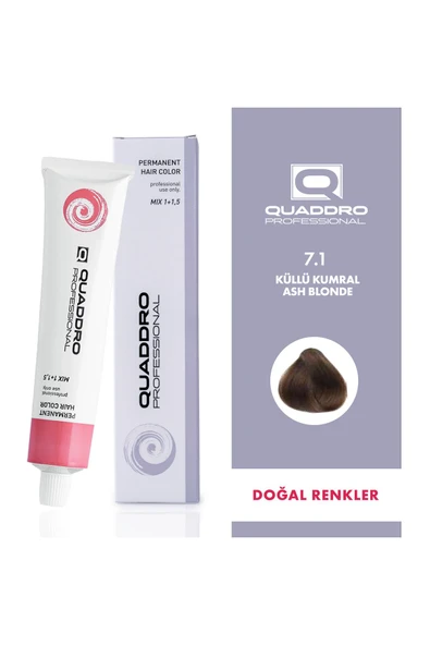 QUADDRO PROFESSİONAL QUADDRO PORFESSIONEL SAÇ BOYASI 7.1 KÜLLÜ KUMRAL ürün görseli 1