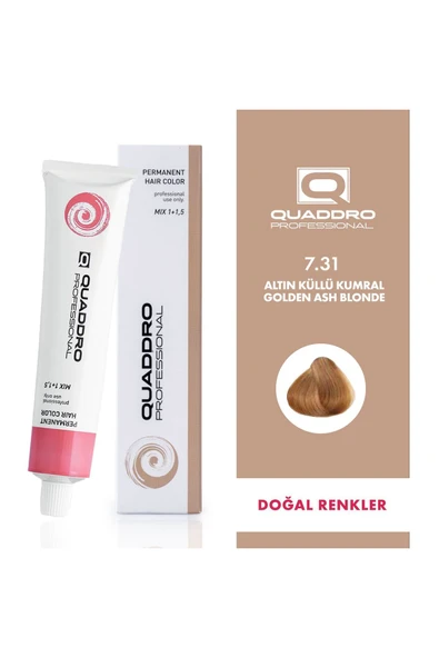 QUADDRO PROFESSİONAL QUADDRO PROFESSIONEL SAÇ BOYASI 7.31 ALTIN KÜLLÜ KUMRAL 100 ML ürün görseli 1