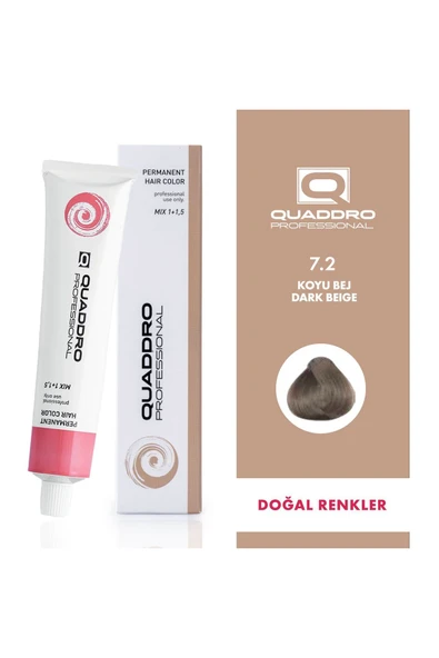QUADDRO PROFESSİONAL QUADDRO PROFESSIONEL SAÇ BOYASI 7.2 KOYU BEJ 100 ML ürün görseli 1