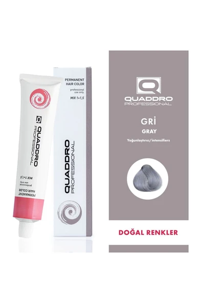 QUADDRO PROFESSİONAL QUADRRO PROFESSIONEL SAÇ BOYASI GRİ 100 ML ürün görseli 1
