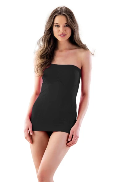 SİYAH MI Emay 5005 Soft Desenli Straplez Atlet ürün görseli 1