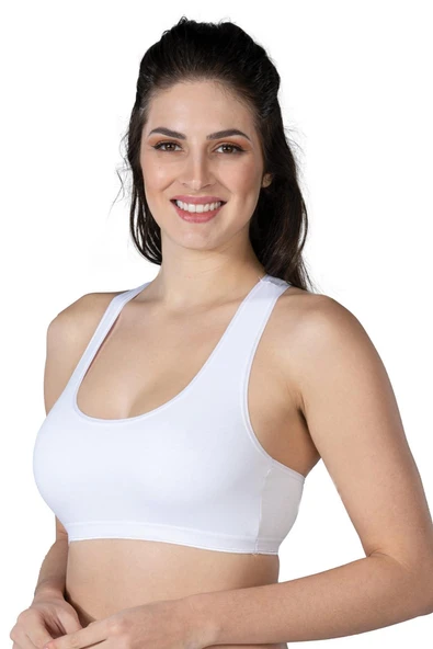 BEYAZ MI Emay 1424 Modal Cotton Sporcu Büstiyer ürün görseli 1
