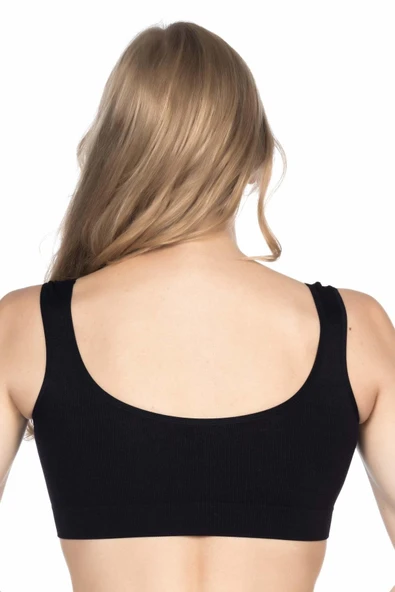 SİYAH MI Emay 4005 Soft Kalın Askı Büstiyer - Resim 2