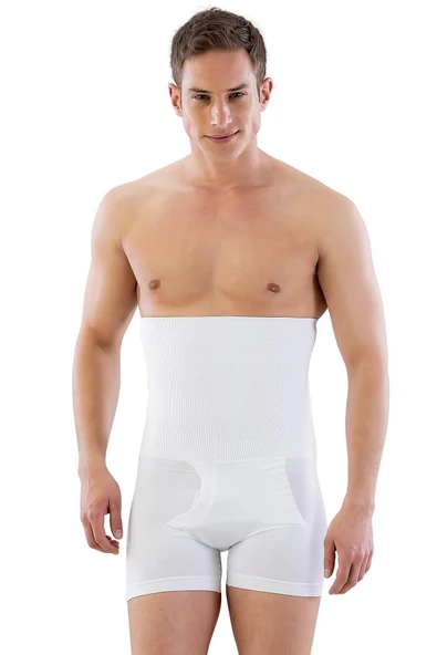 BEYAZ MI Emay E1005 Erkek Yüksek Bel Double Boxer Korse ürün görseli 1