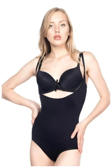SİYAH MI Emay 2811 Göğsü Açık Slip Boy Lazer Korse ürün görseli 1