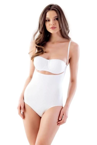 BEYAZ MI Emay 2811 Göğsü Açık Slip Boy Lazer Korse ürün görseli 1
