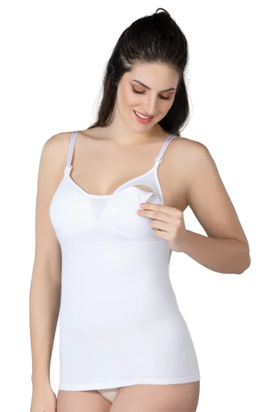 BEYAZ MI Emay 1413 Modal Cotton Kaplı Emzirme Atlet ürün görseli 1