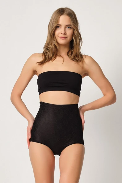 SİYAH MI Emay 2842 Lazer Dantelli Slip Korse ürün görseli 1