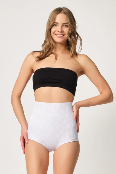 BEYAZ MI Emay 2842 Lazer Dantelli Slip Korse ürün görseli 1