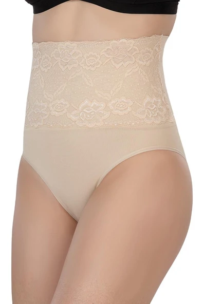 TEN MI Emay 2090 Önü Dantelli Yüksek Bel Slip Korse ürün görseli 1