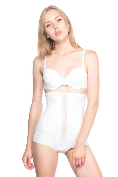 BEYAZ MI Emay 2886 Yüksek Bel Tül Slip Lazer Korse ürün görseli 1