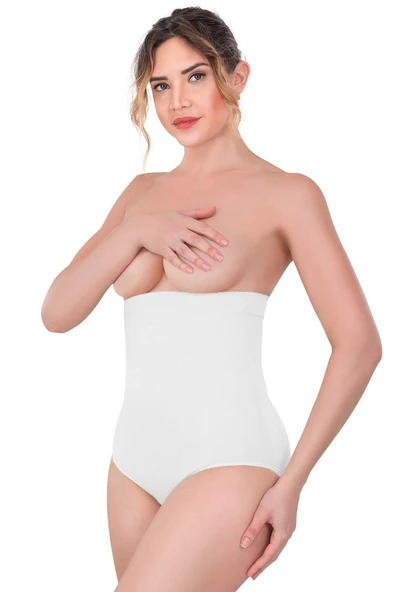 BEYAZ MI Emay 2080 Yüksek Bel Çıtçıtlı Slip Korse ürün görseli 1