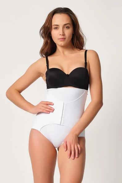 BEYAZ MI Emay 2932 Double Karın Agraf Destekli Slip Lazer Korse ürün görseli 1