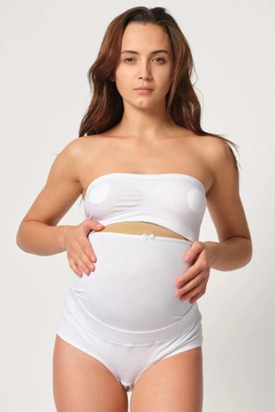 BEYAZ MI Emay 2825 Cotton Hamile Karın Destekleyici Slip Korse ürün görseli 1