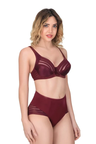 BORDO MI Emay 177 B Toparlayıcı Sütyen Takım ürün görseli 1