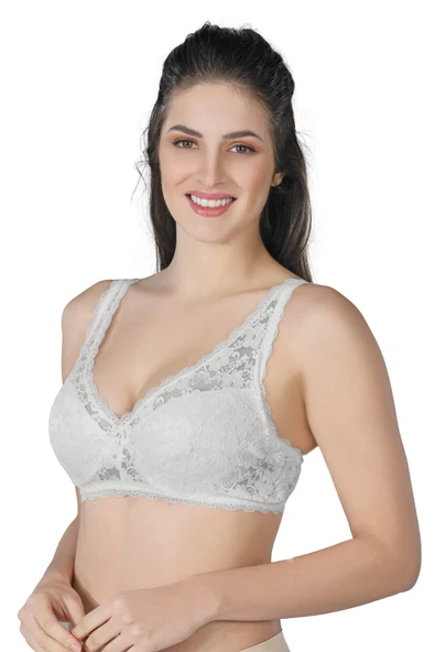EKRU MI Emay 188 C Pedli Dantelli Telli Toparlayıcı Sütyen ürün görseli 1