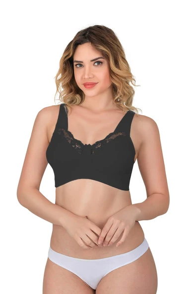 SİYAH MI Emay 181 C Dantelli Toparlayıcı Cotton Sütyen ürün görseli 1