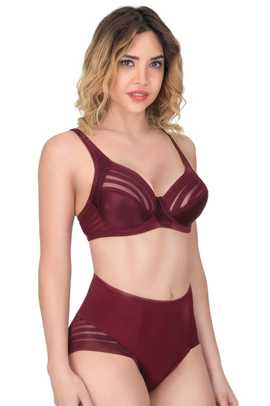 BORDO MI Emay 177 D Toparlayıcı Sütyen Takım ürün görseli 1