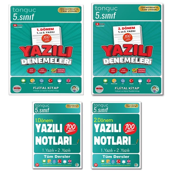 Tonguç 5. Sınıf 1VE 2. Dönem 1 ve 2. Yazılı Denemeleri +1VE 2. Dönem 1 ve 2. Yazılı Notları ürün görseli 1