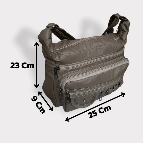 Bayan Çapraz Omuz Çantası Vizon Gvn-0099 - Resim 6