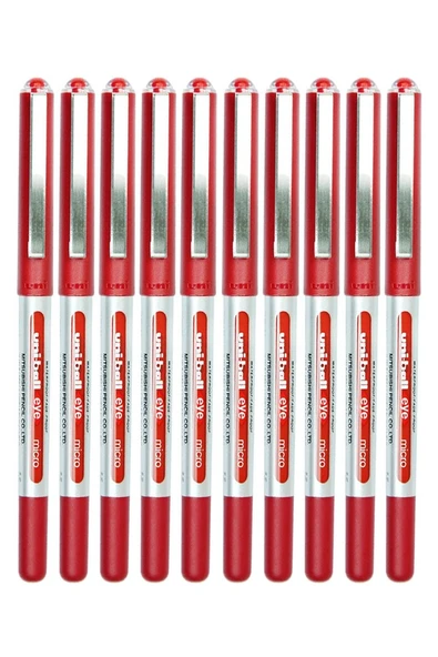 Kırmızı Pilot Kalem 10 Adet Uniball Eye Mikro 0.5 mm Roller Pilot Kalem Ub-150 Roller Uçlu Likit Mürekkepli Pilot Kalem ürün görseli 1