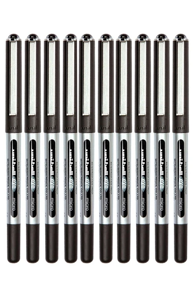 Siyah Pilot Kalem 10 Adet Uniball Eye Mikro 0.5 mm Roller Pilot Kalem Ub-150 Roller Uçlu Likit Mürekkepli Pilot Kalem ürün görseli 1