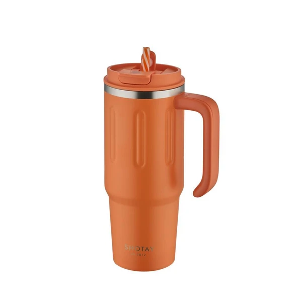 Shotay Travel Çelik Termos Mug 900Ml Turuncu ürün görseli 1