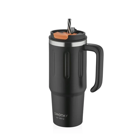 Shotay Travel Çelik Termos Mug 900Ml Siyah ürün görseli 1