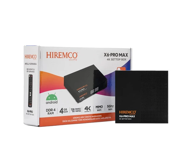 Hiremco X6 PRO MAX 128GB Android Box ürün görseli 1