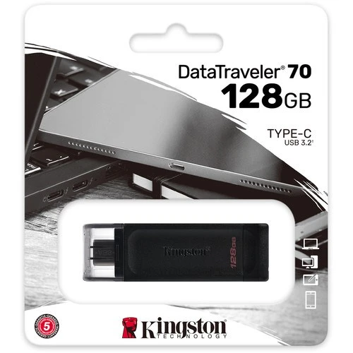 Kingston 128G DT70 Usb-C DT70/128GB ürün görseli 1