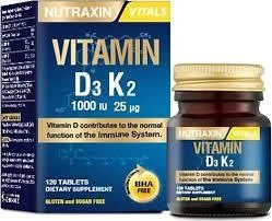 Nutraxin Vitamin D3K2 1000 IU 120 Tablet ürün görseli 1