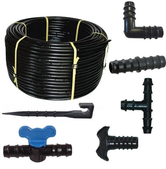 Delikli Bahçe Damla Sulama Ekonomik Set 20 cm 100 mt ürün görseli 1