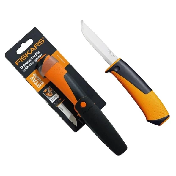 Fiskars 156018 Genel Amaçlı Ağır Hizmet Bıçağı -Bilemeli Kılıf-1023619 ürün görseli 1