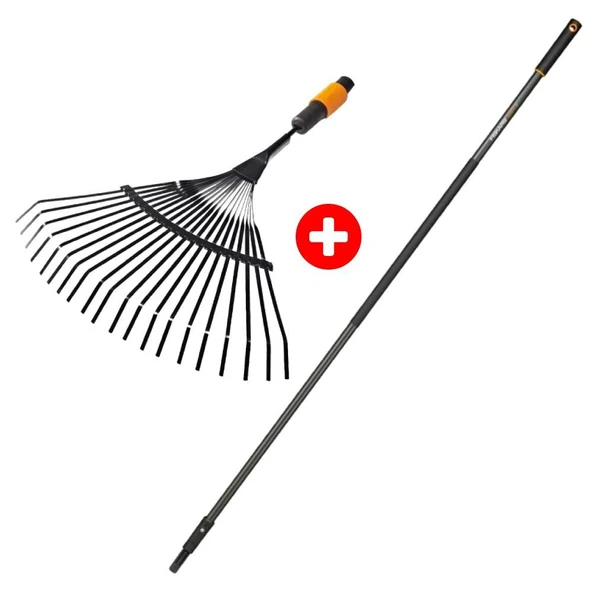 Fiskars 135201 Quıckfıt Metal Yaprak Süpürgesi + Grafit Sap 156 cm ürün görseli 1