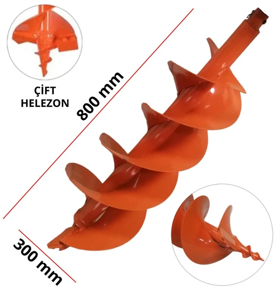 Gardenpro Çift Helezonlu Toprak Burgu Ucu 300 mm ürün görseli 1
