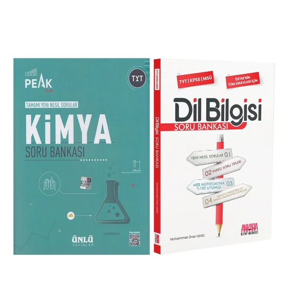 Ünlü Yayıncılık TYT Kimya Best Peak ve AKM Dil Bilgisi Soru Bankası Seti 2 Kitap ürün görseli 1