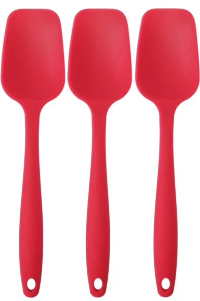 PinkRose Büyük Boy Kırmızı Silikon Düz Spatula ürün görseli 1